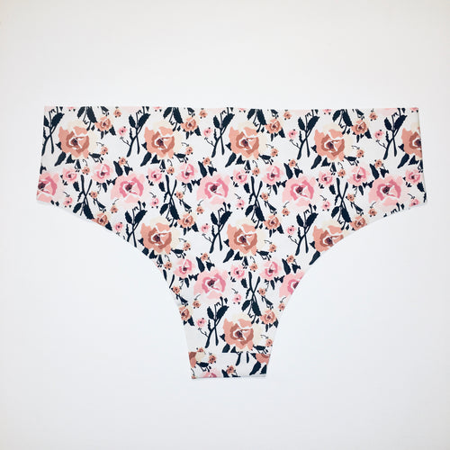 Cueca cintura alta sem costuras - Estampa rosa