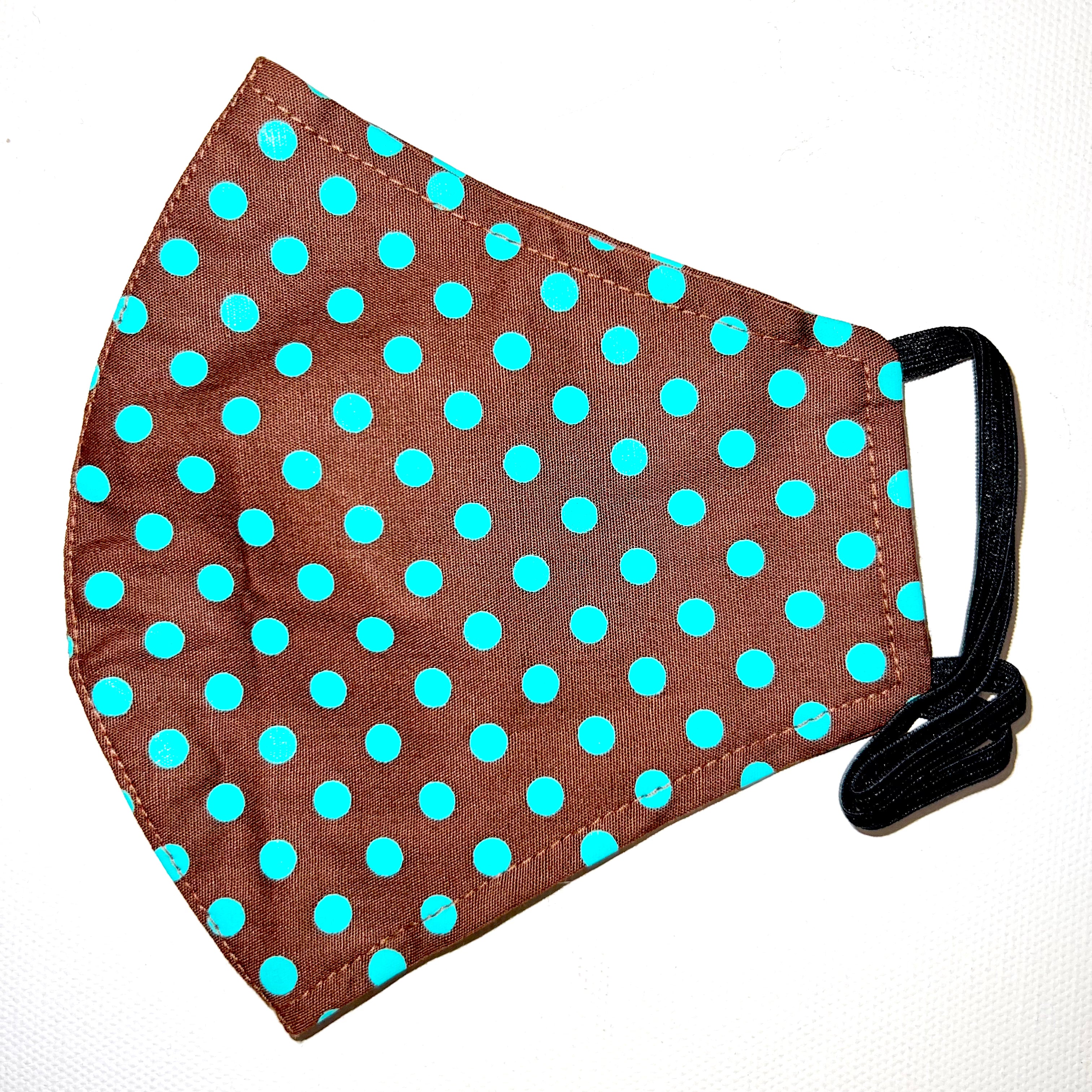 Turquoise polkadots - reusable face mask – Sweet Cheeks Wear